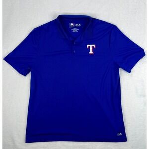 Texas Rangers‎ MLB Men's XL TX3 Cool Polo Shirt Royal Blue Short Sleeve Baseball